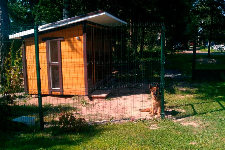 Фото вольера для собаки из 3д забора Фото вольера для собаки из 3д забора