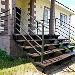 Фото перила в стиле лофт из металла для крыльца пс-006 от ПерфоГрад